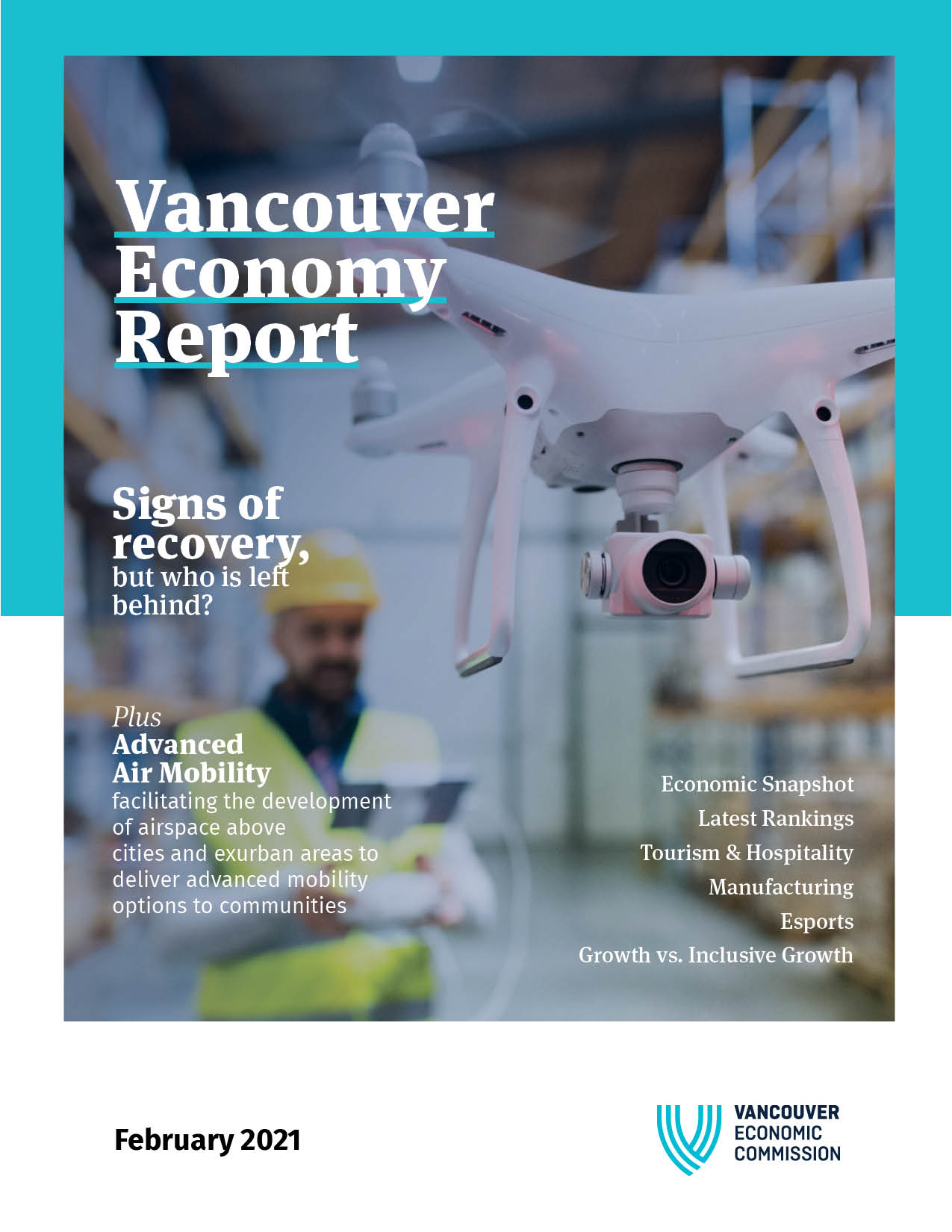 Front cover of the February 2021 Vancouver Economy Report