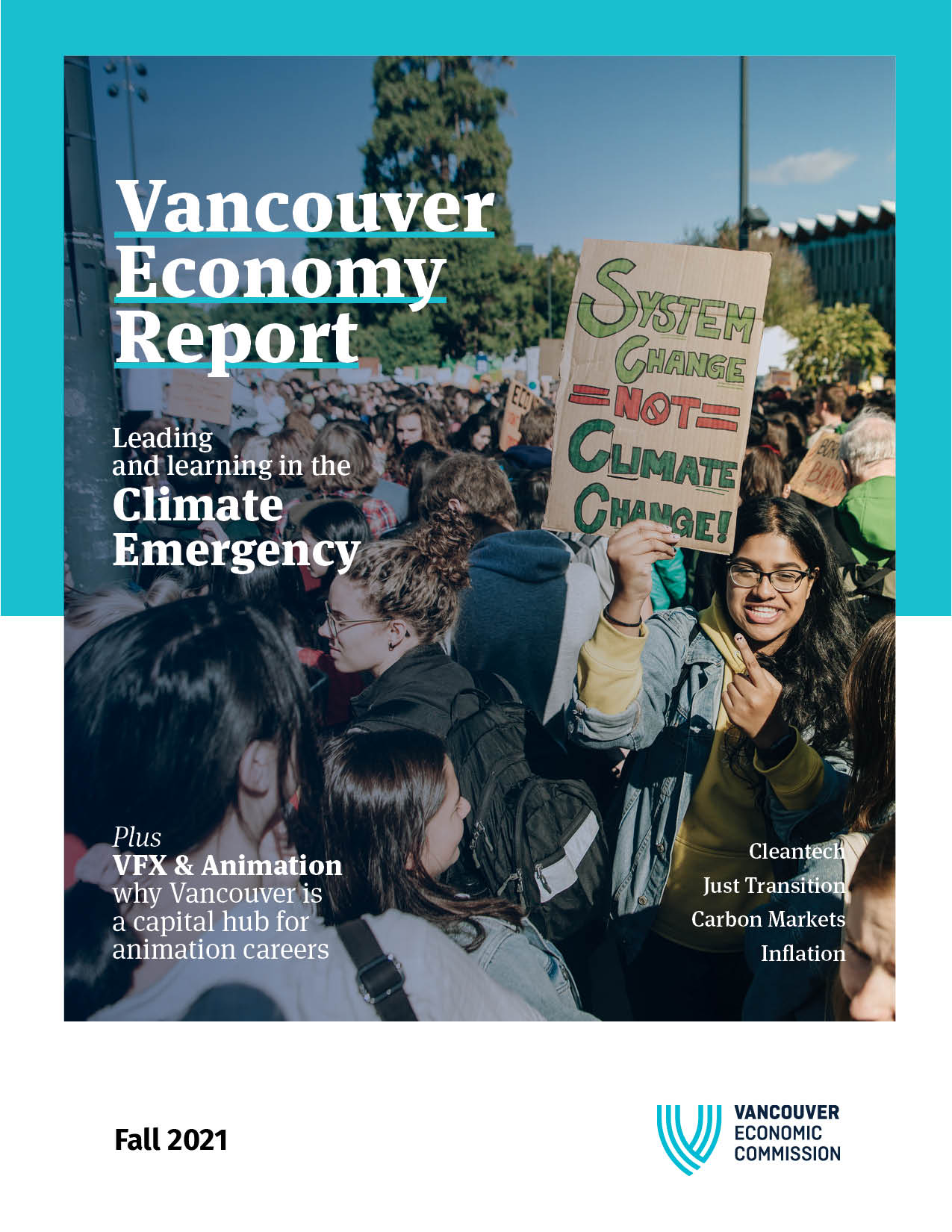 Front cover of the Fall 2021 Vancouver Economy Report