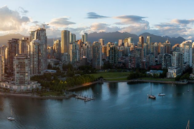 Media Centre banner - a north-facing panoramic view of downtown Vancouver